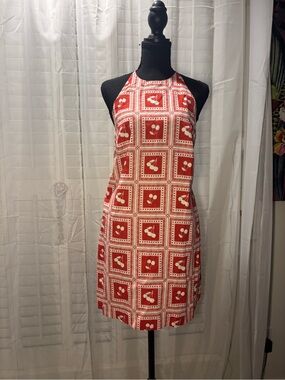 Abercrombie & Fitch Red Printed Halter Mini Dress
